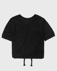 Ganni Sheer Cotton Back Tie Top Black