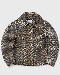 Ganni Print Denim Jacket brown|beige
