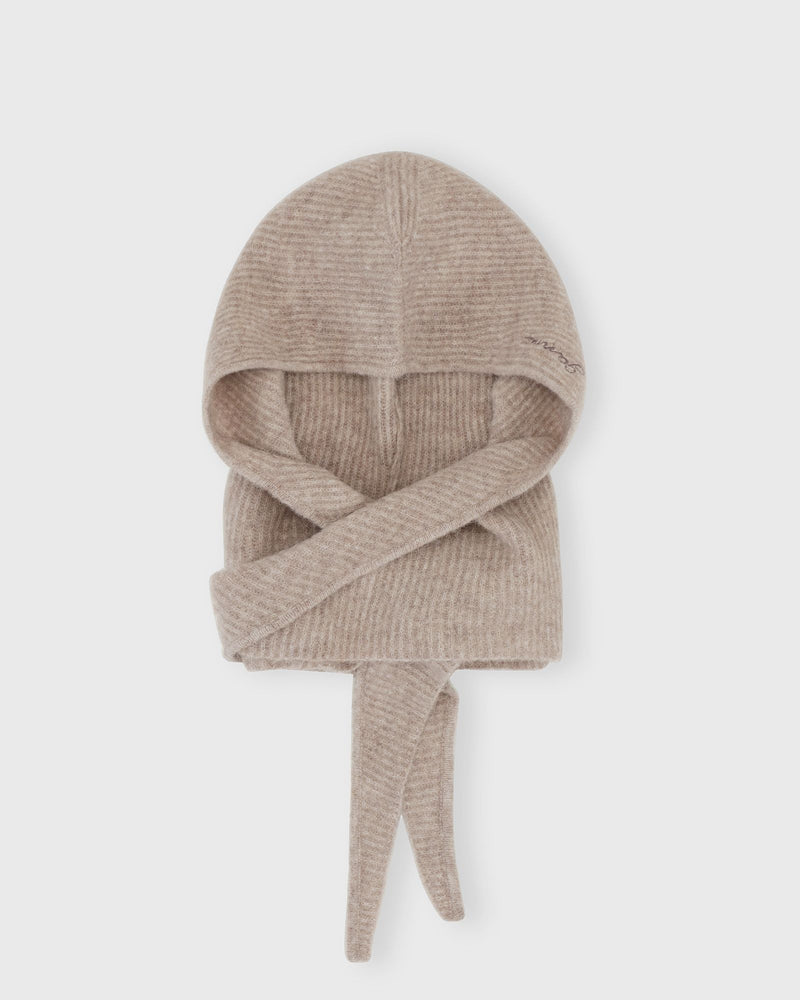 Ganni Soft Wool Balaclava beige