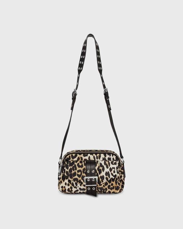 Ganni Bucky Camera Bag Nylon Print brown