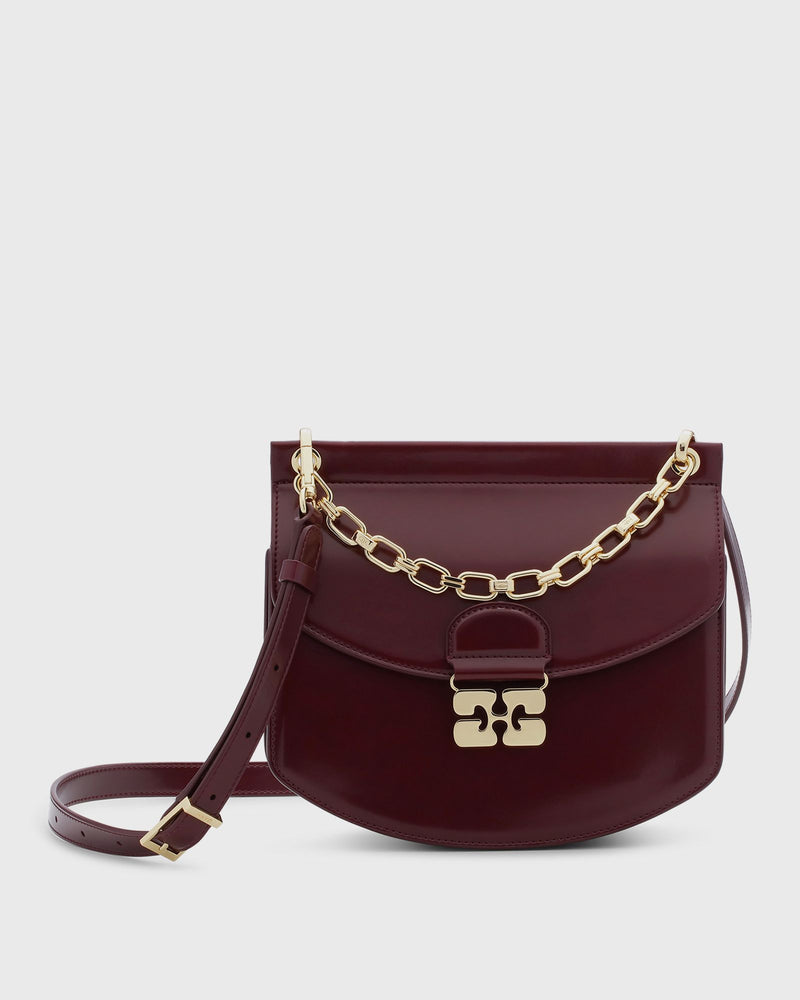 Ganni Apo-G Bag Small Box Chain brown
