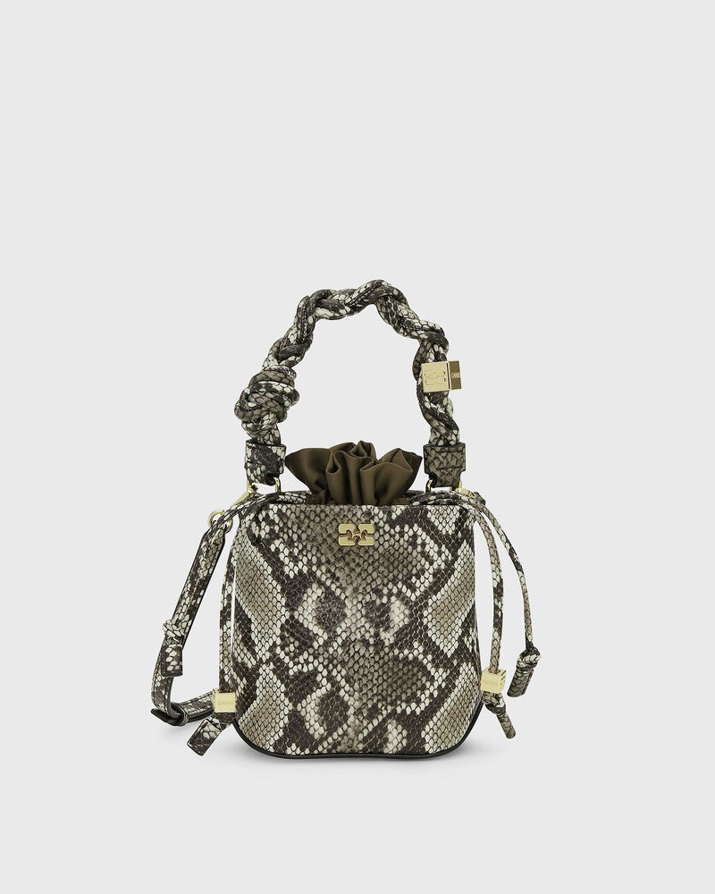 Ganni Ganni Bou Bucket Mini Snake green