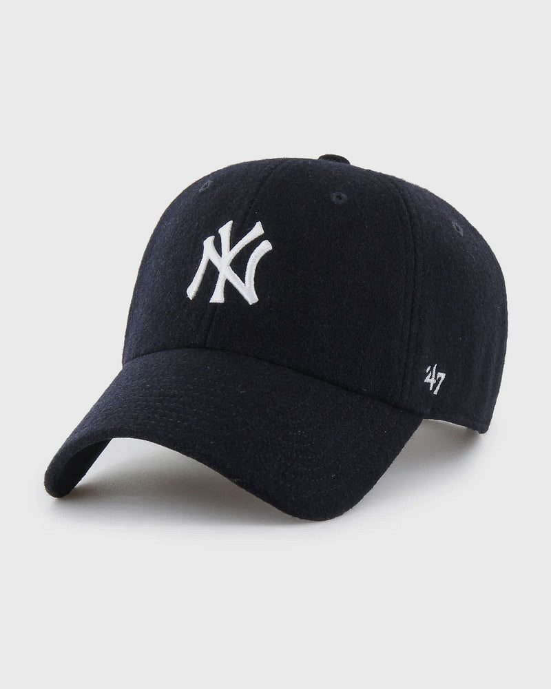 Sporty & Rich Yankees Serif Wool Hat Blue