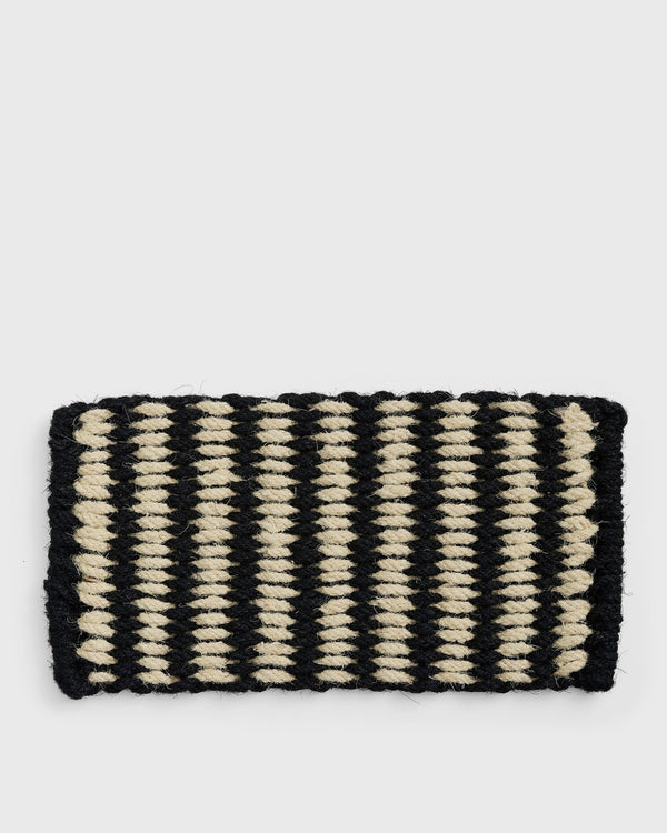 Hay Coco Door Mat-Stripe Wide black|white