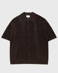 Lacoste Lacy Knit Crocodile Shirt Brown