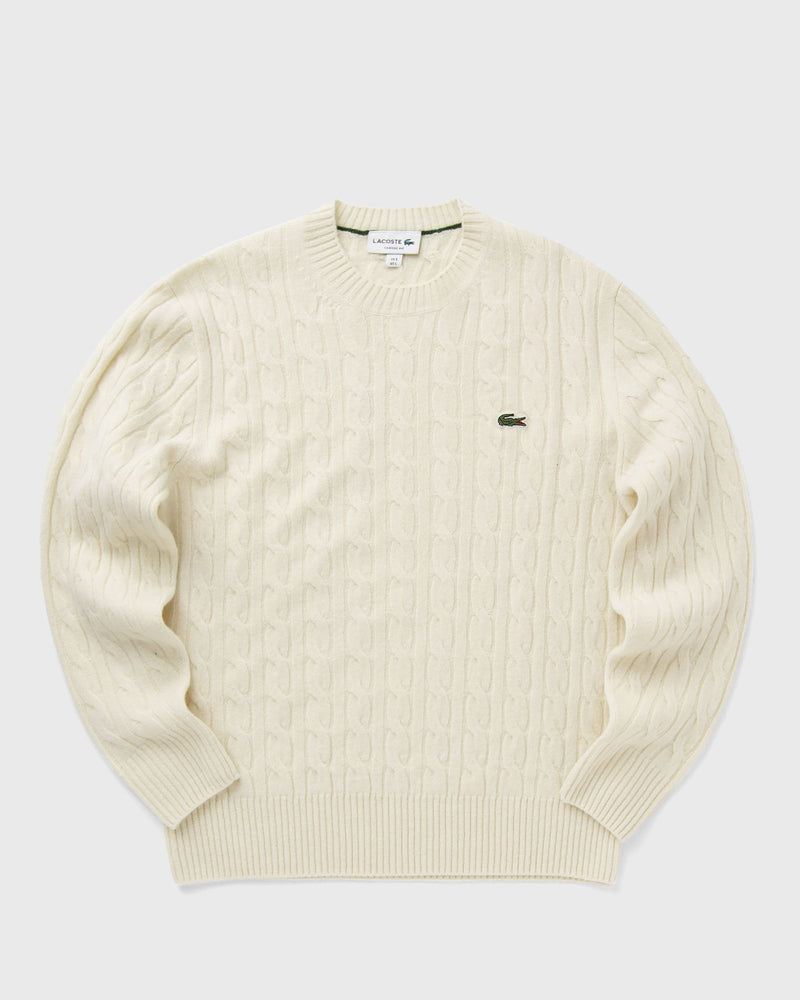 Lacoste CARDED WOOL CREW NECK SWEATER beige