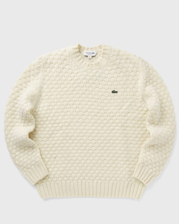 Lacoste CARDED WOOL CREW NECK SWEATER beige