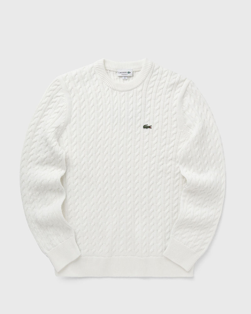 Lacoste Cable Knit Cotton Sweater White