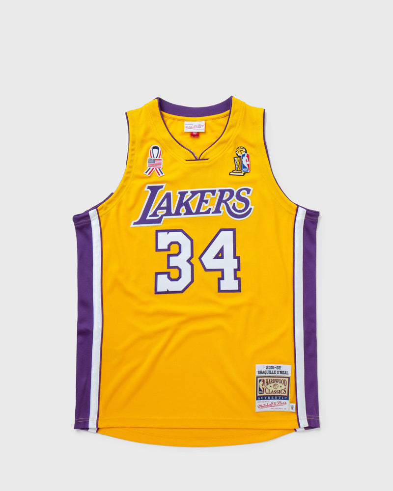Mitchell & Ness NBA Authentic Jersey LA Lakers 2001-02 Shaquille O'neal #34 yellow