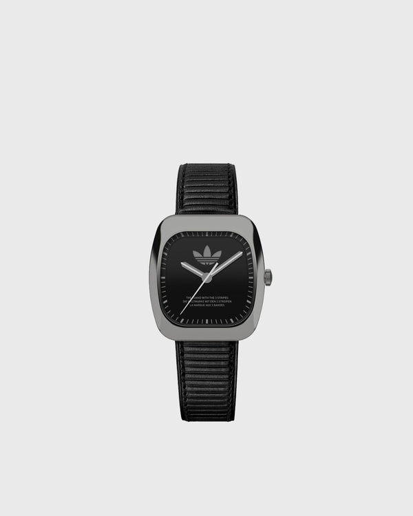 Adidas IP Gunmetal SST Case Black Dial Black Leather Strap multi