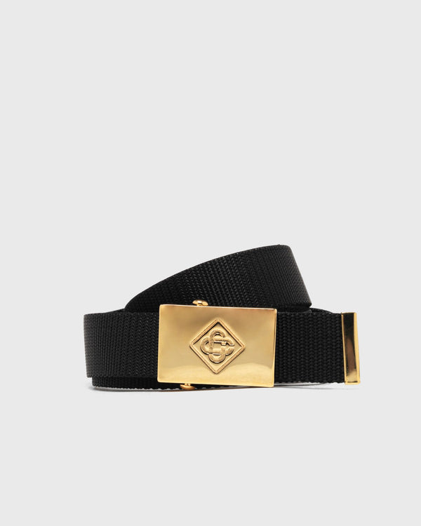 Casablanca DIAMOND LOGO SLIDE BUCKLE WEBBING BELT black|gold