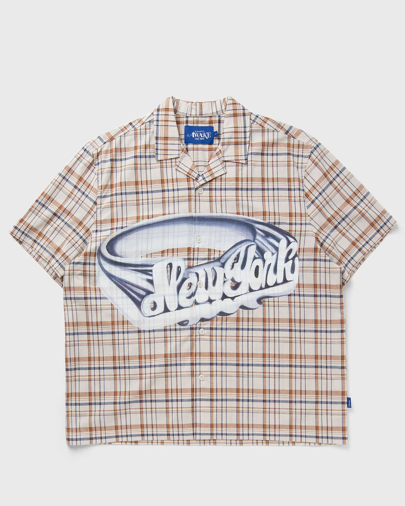 Awake PRINTED CAMP COLLAR SHIRT beige