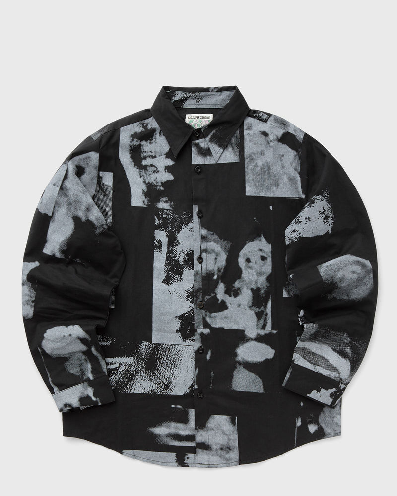 KidSuper Studios Collage Faces Button Up Shirt black