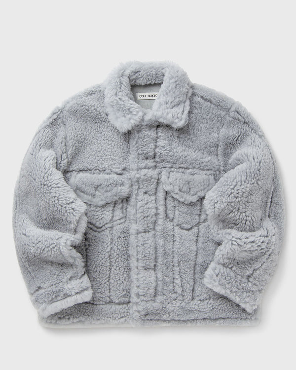 Cole Buxton SHEARLING TRUCKER JACKET grey