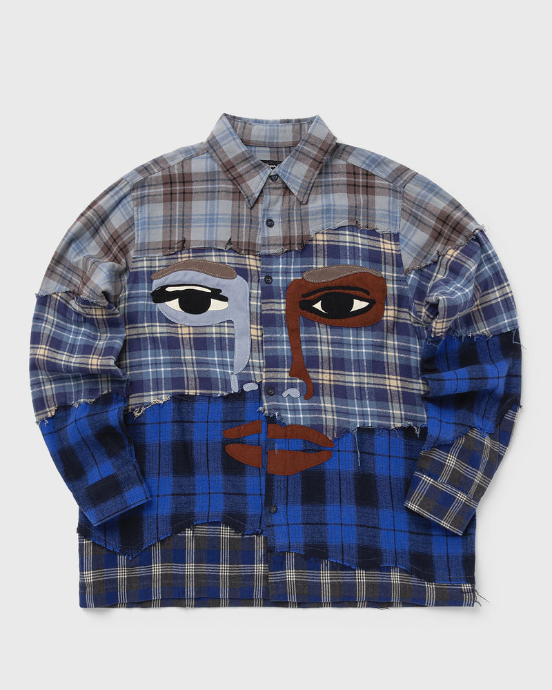 Kidsuper Studios Face Patchworked Flannel blue