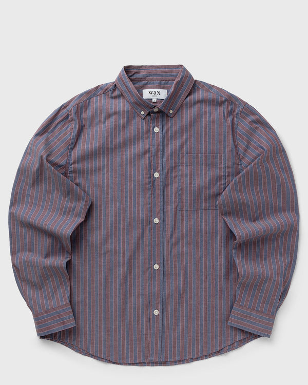 Wax London ABINGDON SHIRT POPLIN HALO STRIPE purple