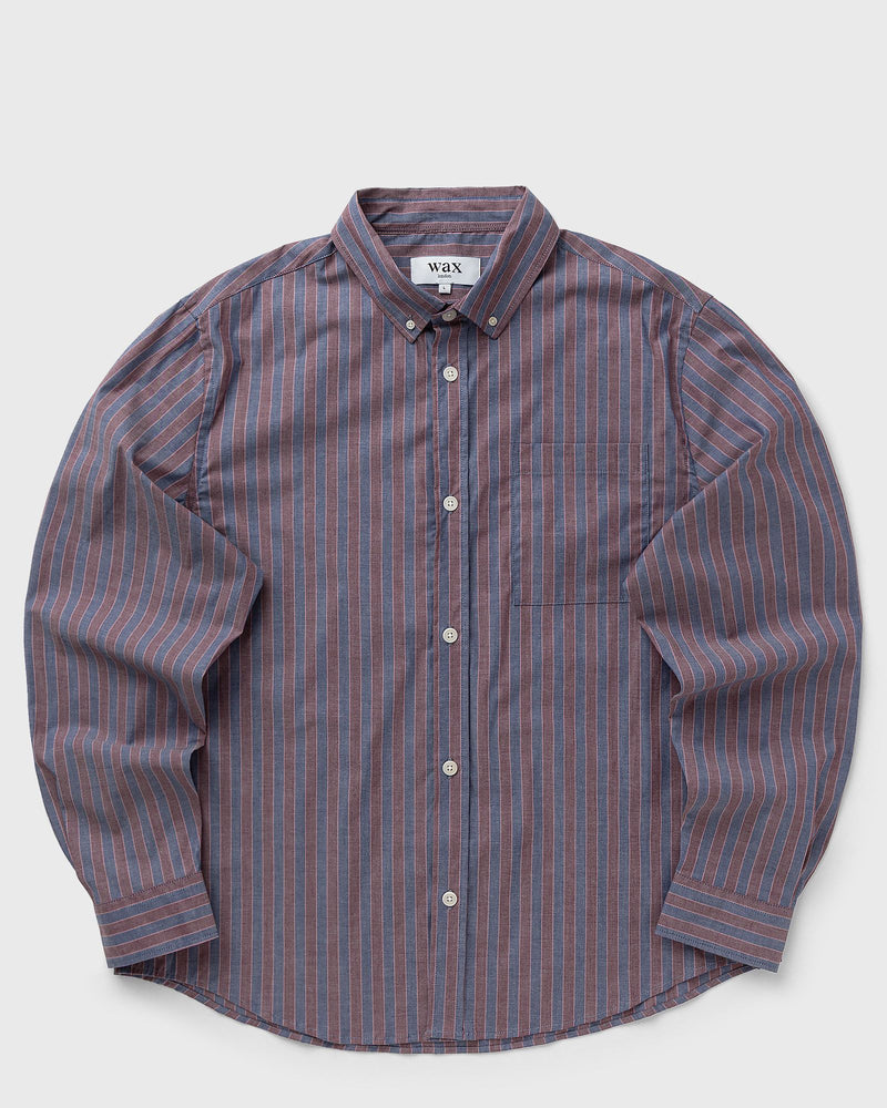 Wax London ABINGDON SHIRT POPLIN HALO STRIPE purple