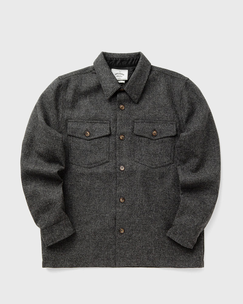 Portuguese Flannel WOOL FIELD OVERSHIRT blue