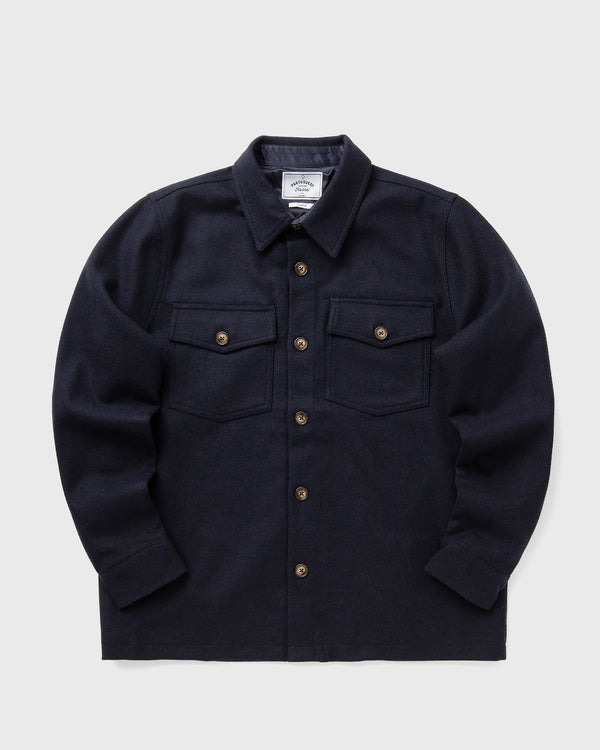 Portuguese Flannel WOOL FIELD OVERSHIRT blue