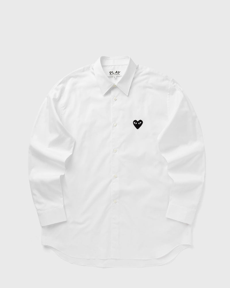 Comme Des Garçons Play Shirt Black Emblem Woven White