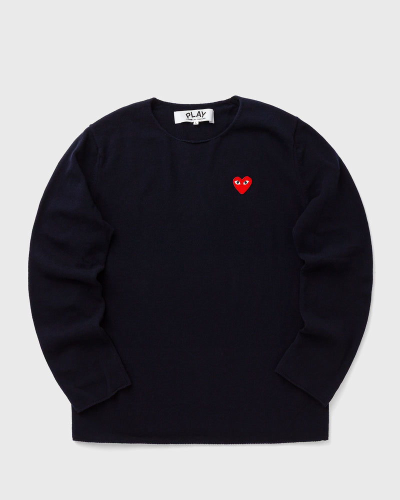 Comme des Garons Play SWEATER RED EMBLEM KNIT blue