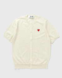 Comme Des Garçons Play Round-neck RED Emblem KNIT white
