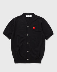 Comme Des Garçons Play V-neck Cardigan RED Emblem KNIT black