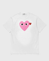 Comme des Garçons Play Tee Red Emblem Knit Pink