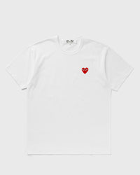 Comme Des Garçons Play RED Heart Emblem TEE white