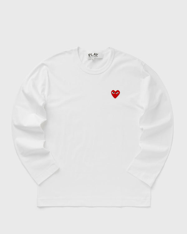 Comme des Garçons Play RED EMBLEM KNIT TEE white