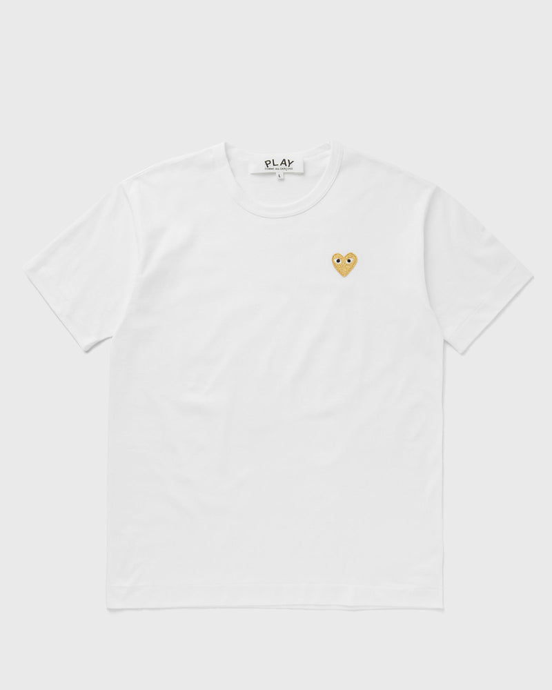 Comme des Garons Play T-SHIRT GOLD EMBLEM KNIT white