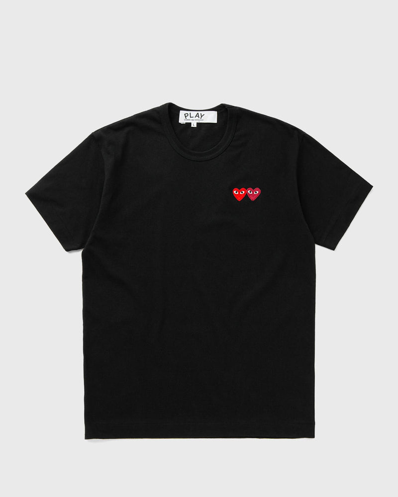 Comme des Garons Play T-SHIRT DOUBLE BURGENDY EMBLEM KNIT black