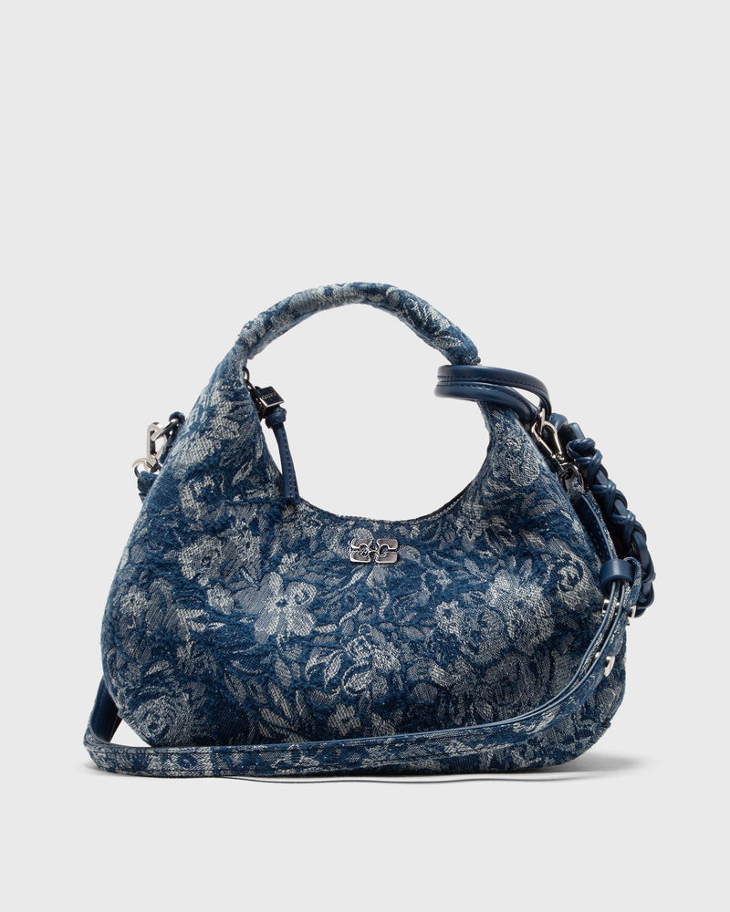 Ganni Hobo Mini Tapestry Denim Blue