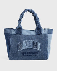 Ganni Medium Trapeze Shopper Denim Blue