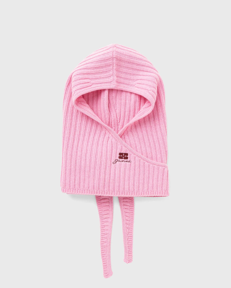 Ganni Future Wool Balaclava pink