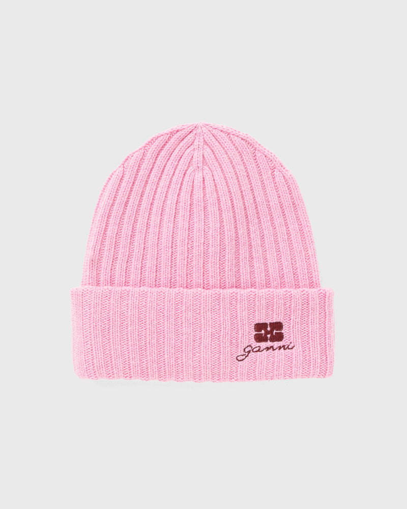 Ganni Future Wool Beanie pink
