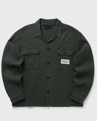 Brain Dead Waffle Button Front Shirt green