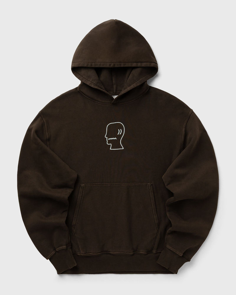 Brain Dead 3D Embroidered Logohead Garment DYED Hoodie brown