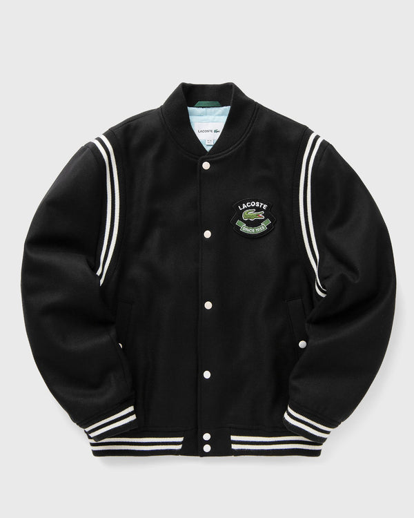 Lacoste Men's Premium Wool Varsity Jacket black