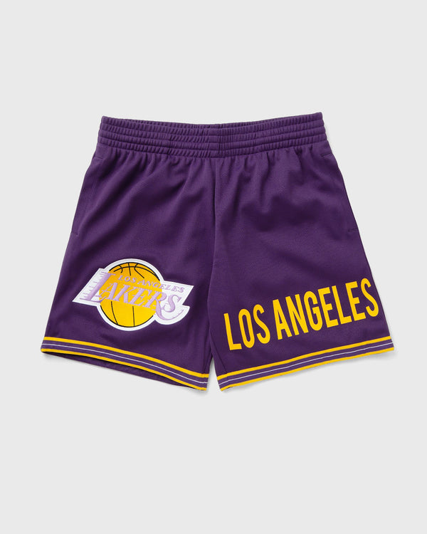 Mitchell & Ness NBA TEAM ORIGINS 7IN MESH SHORTS VINTAGE LOGO LOS ANGELES LAKERS purple