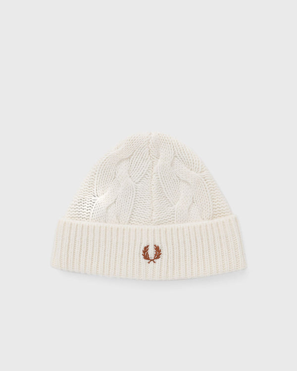 Fred Perry LAMBSWOOL CABLE BEANIE beige