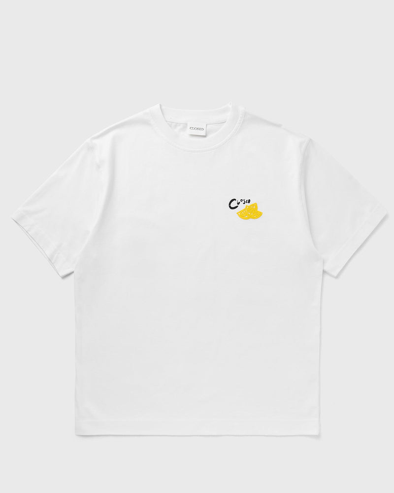 closed EMBROIDERED TEE white