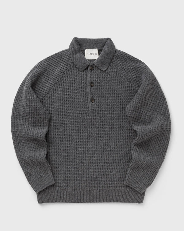 closed KNITTED POLO grey