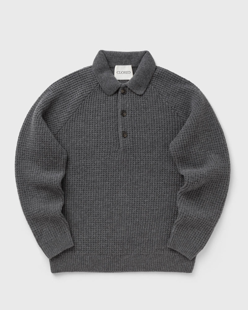 closed KNITTED POLO grey