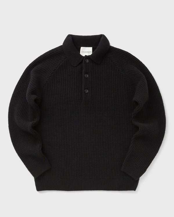 closed KNITTED POLO black