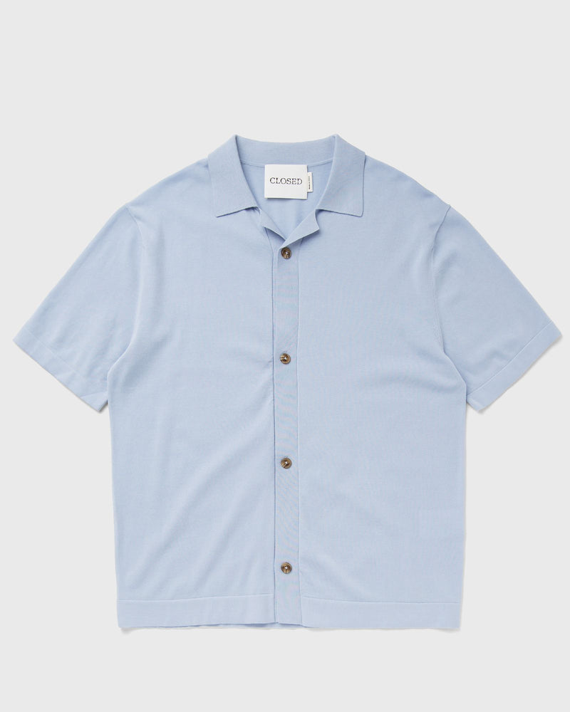 closed SHORT SLEEVE CARDIGAN blue