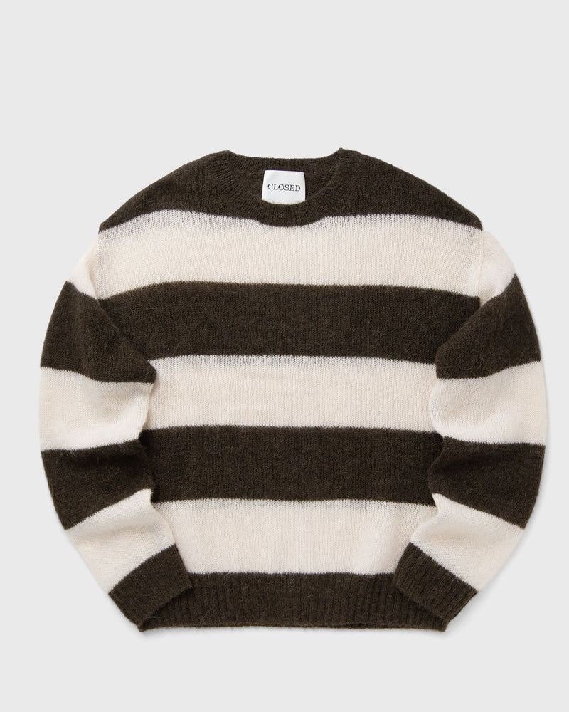 closed STRIPE CREWNECK JUMPER brown|beige