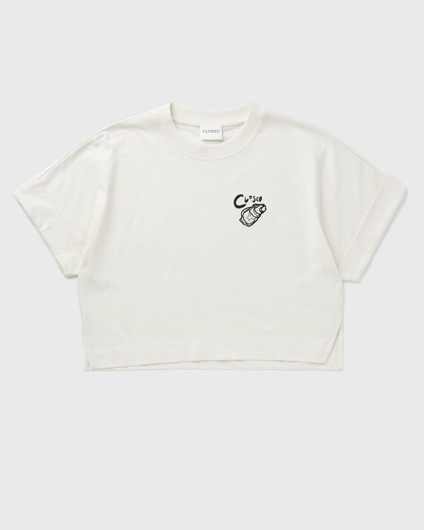 closed CROPPED TEE beige