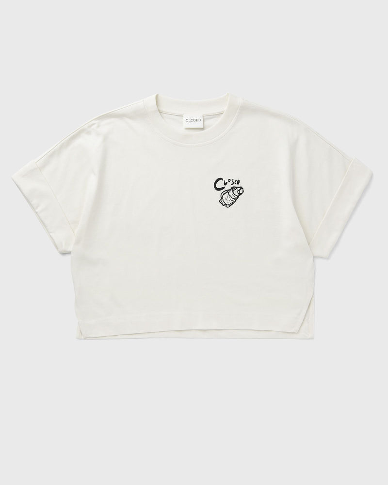 closed CROPPED TEE beige