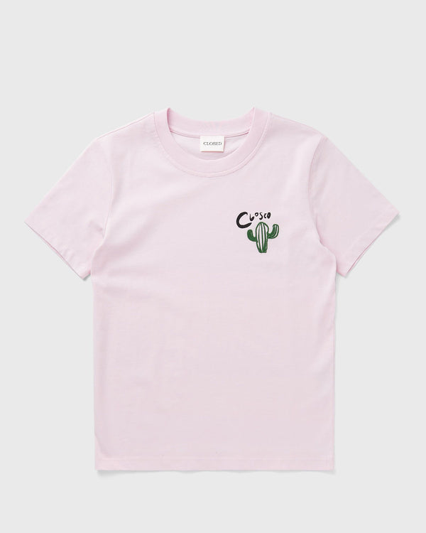 closed EMBROIDERED TEE pink